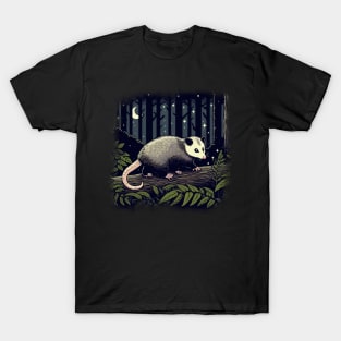 Opossum In Dark Forest T-Shirt